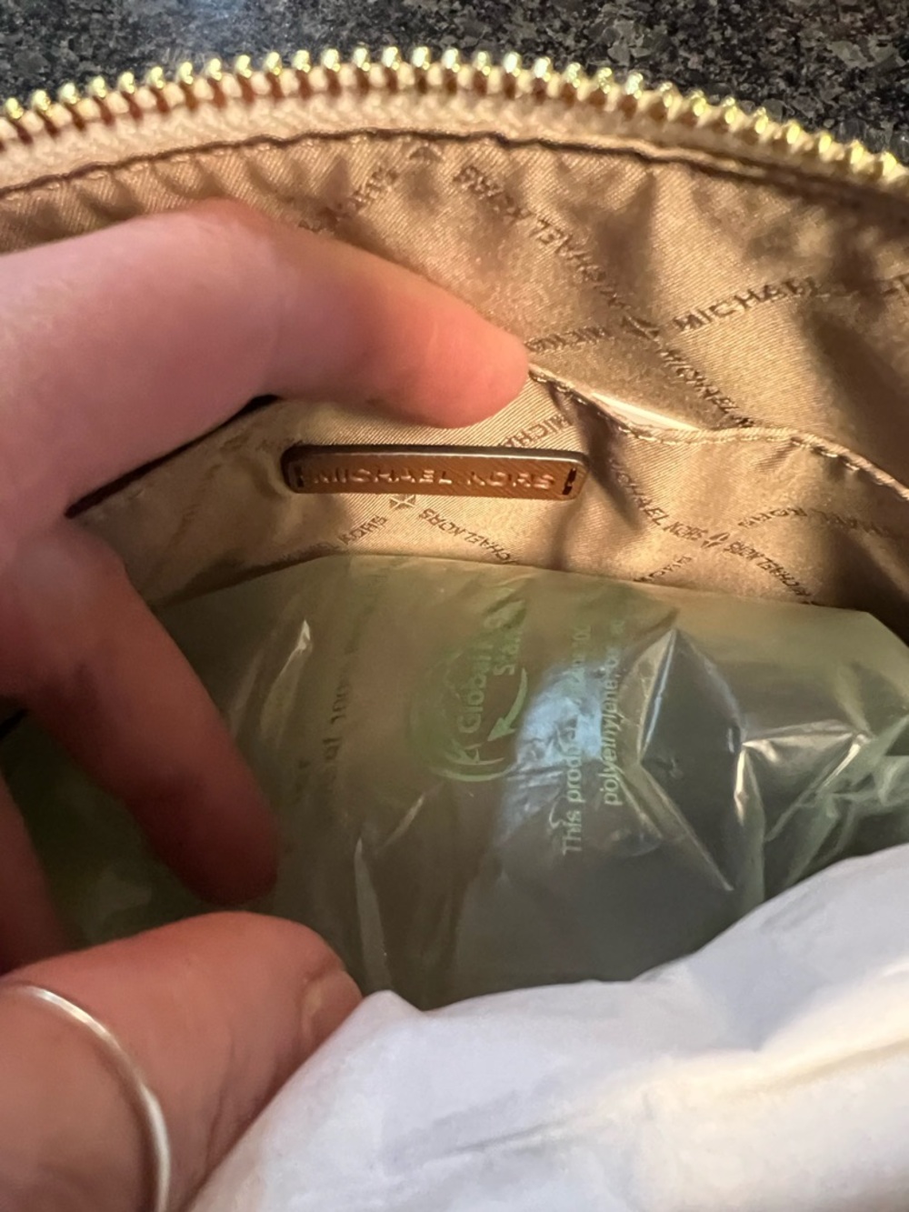 Michael Kors Cream Logo Crossbody with Gold Hardware - Picture 8 of 8